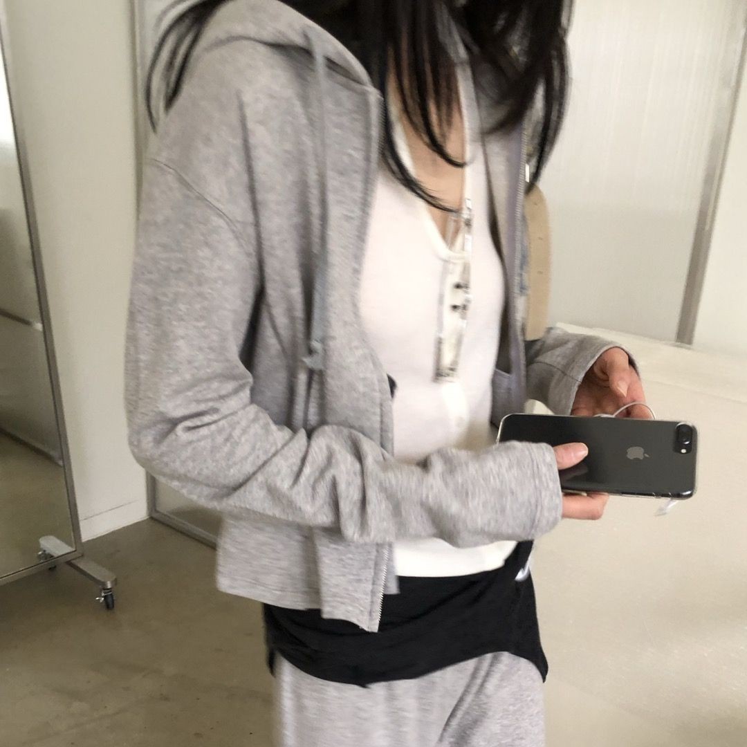 여성 슬림 레귤러핏 후드집업 트레이닝복 데일리 집업 이미지 8