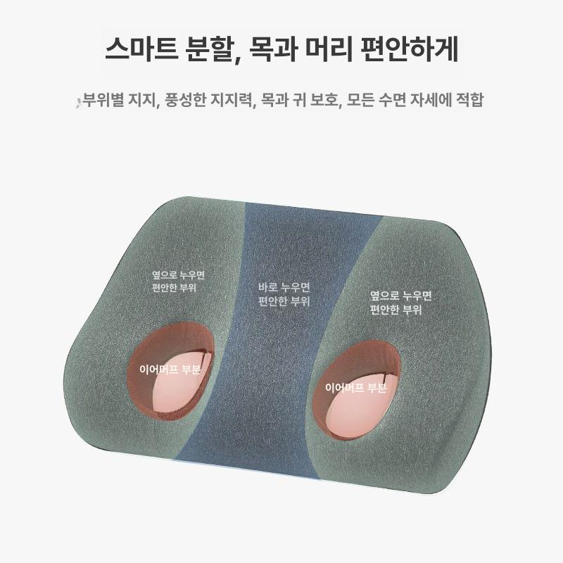 귀눌림방지베개 피어싱 도넛베개 귀걸이 옆잠 숙면 쿠션 진회색 1개 - 상세 이미지 5