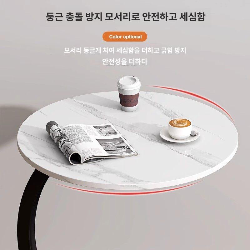 소형탁자 탁상 테이블 원목 삼각 활용 메인 이미지 스노우 화이트 블랙 - 상세 이미지 5
