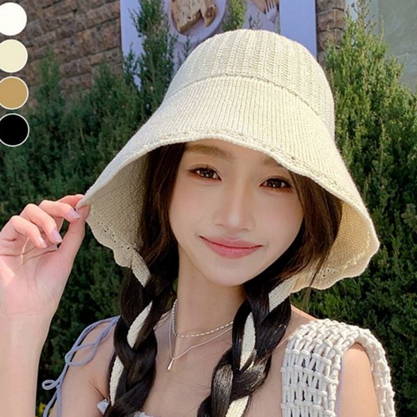 스트랩 여성 버킷 햇 비치 버킷 햇 플로피 여름 보닛 - 상품 이미지
