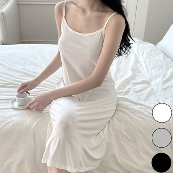 휴양지 여성 롱 원피스 캐미솔 민소매 원피스 데일리 여름 - 상품 이미지