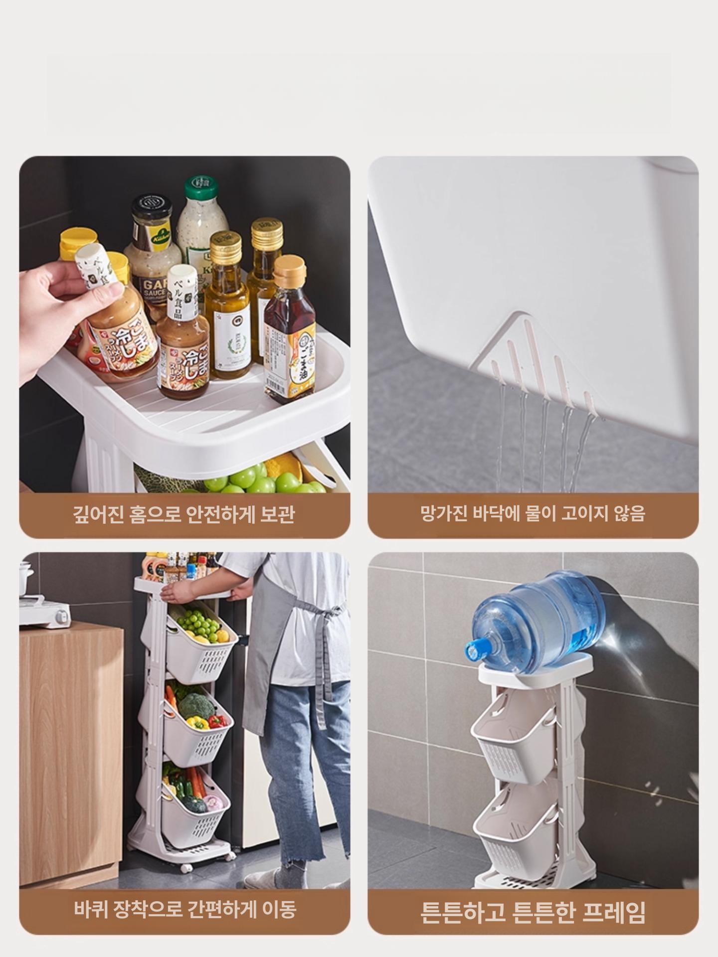 틈새빨래바구니 이동식 세탁물 빨래바구니 슬림 빨래함 틈새 방수 바퀴 열린형 보관함 다용도 - 상세 이미지 5