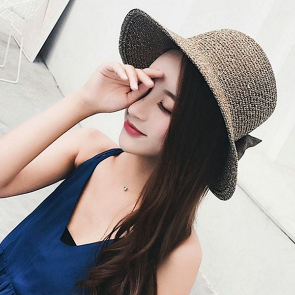 데일리 여성 비치 모자 스트로 여성 밀짚 모자 휴가비치 여름 - 상품 이미지
