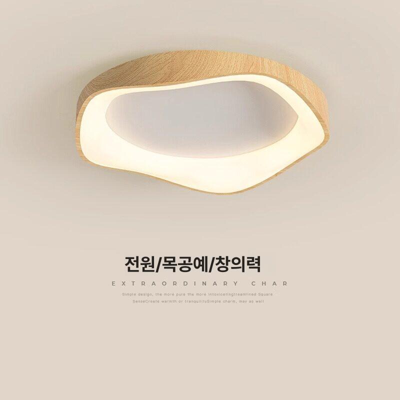 원목전통등 실내사각형 일식집 백색광 한옥 인테리어 나무결 천장 호두나무색 스펙트럼 - 상세 이미지 2