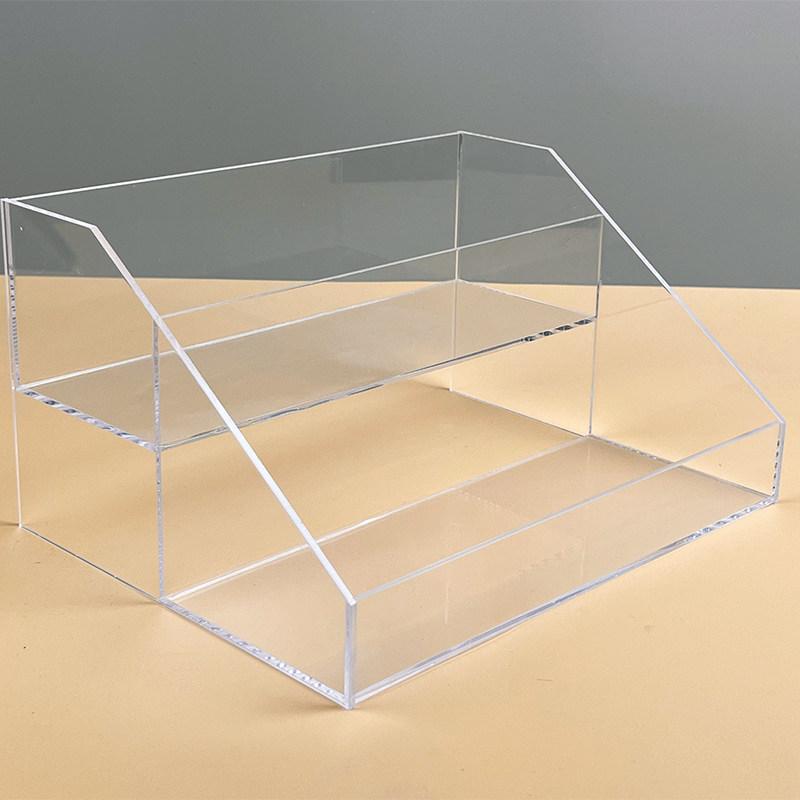 투명 일자형 아크릴 거치대 진열대 계단식 2단 20cm - 상세 이미지 4