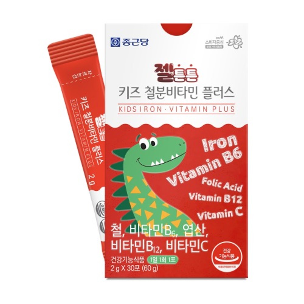 종근당 젤튼튼 키즈 철분비타민 플러스 두돌 아기 어린이 유아 철분제 30포, 5개 - 상세 이미지 5