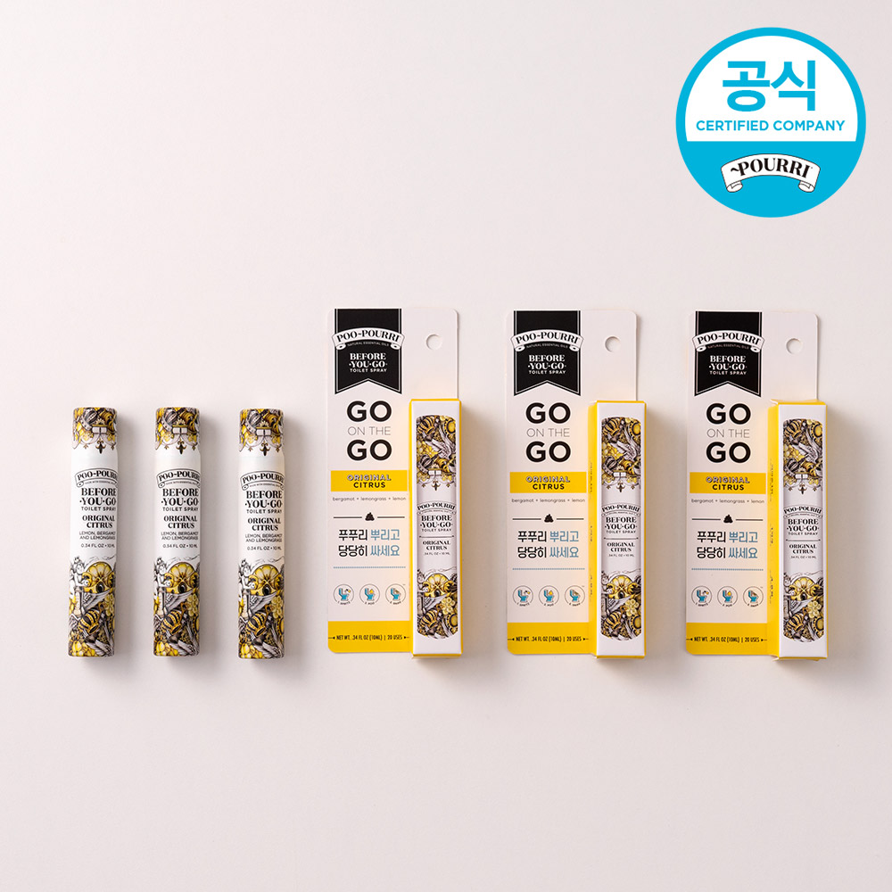 푸푸리 토일렛 퍼퓸 화장실 냄새 차단 방향제 똥냄새 제거 오리지널시트러스, 10ml, 3개 - 상품 이미지