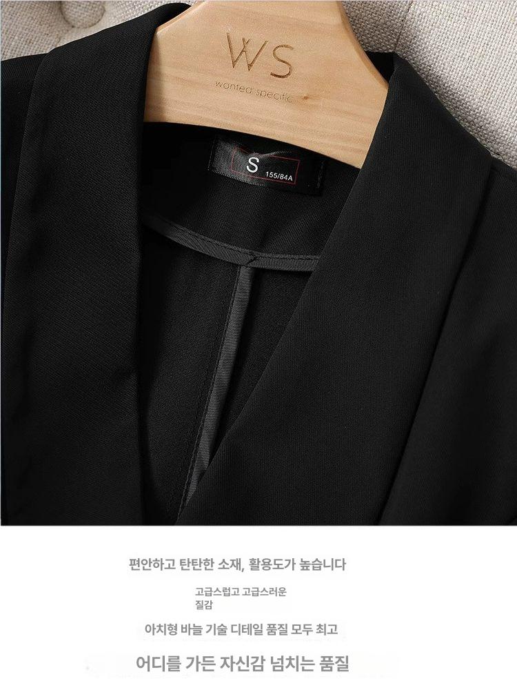 여성 여름 전문 반팔 작업복 유니폼 호텔 접수원 미용실 오피스룩 여성정장 셋업 - 상세 이미지 5