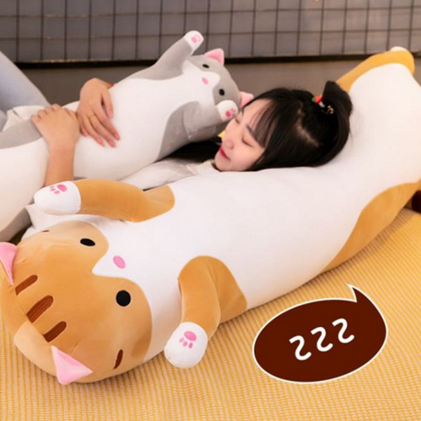 안고자는 고양이 바디 필로우 70cm 대형 바디 필로우 숙면 모찌 - 상품 이미지