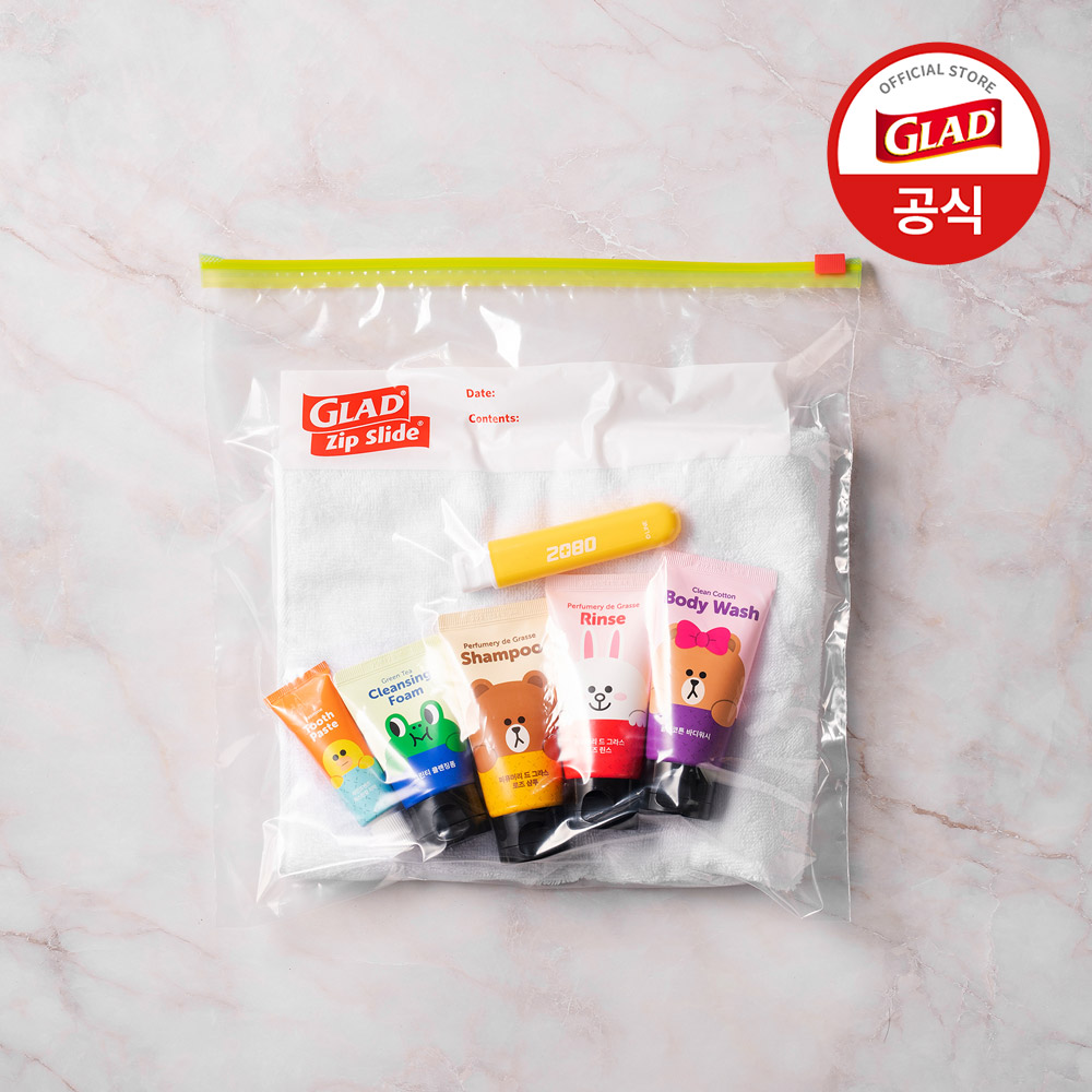 글래드 매직백 슬라이드 지퍼백 소형 비닐팩 방수팩 투명, 12매, 6개 이미지 7
