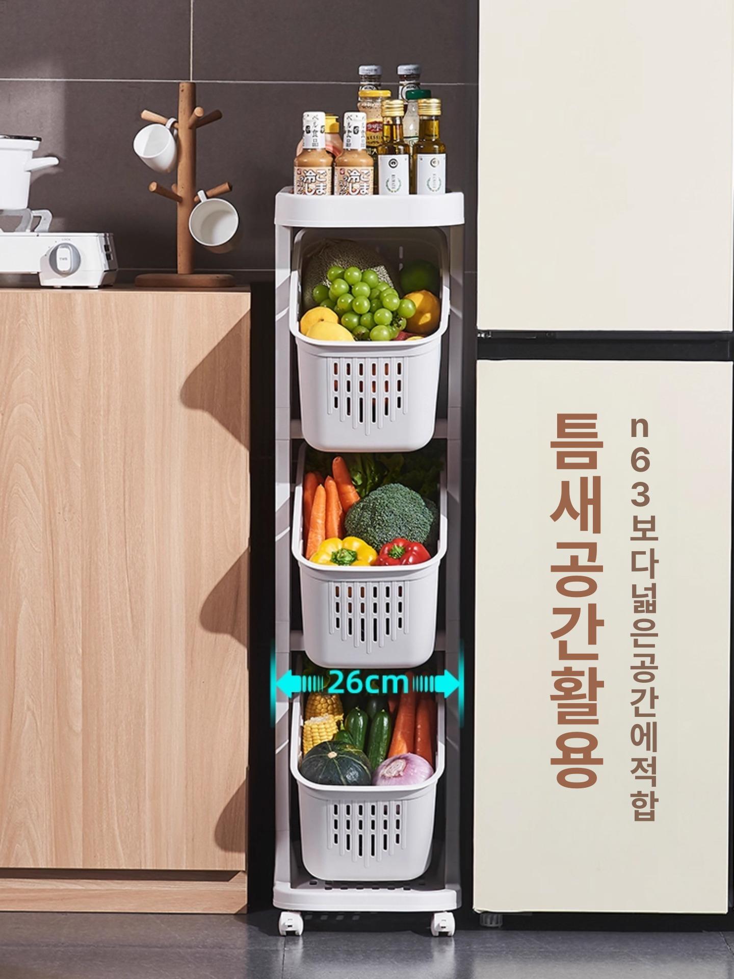 틈새빨래바구니 이동식 세탁물 빨래바구니 슬림 빨래함 틈새 방수 바퀴 열린형 보관함 다용도 - 상세 이미지 2