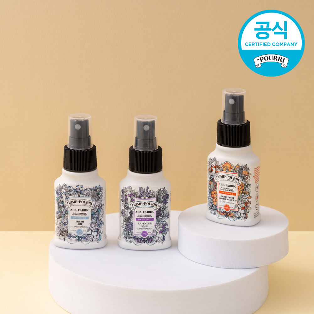 푸푸리 홈푸리 섬유 드레스 퍼퓸 탈취제 향수 41ml, 3개 세트 - 상품 이미지