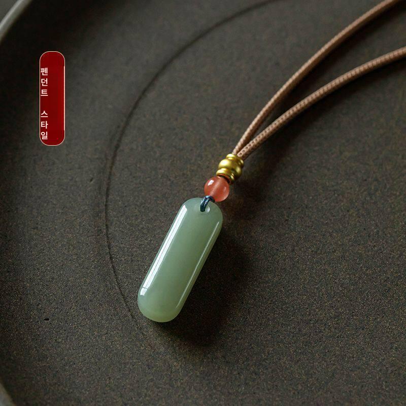 천연 허톈옥 자동차 키홀더 아크릴키링 키링제작 가방키링 가죽키링 펜던트 - 상세 이미지 3