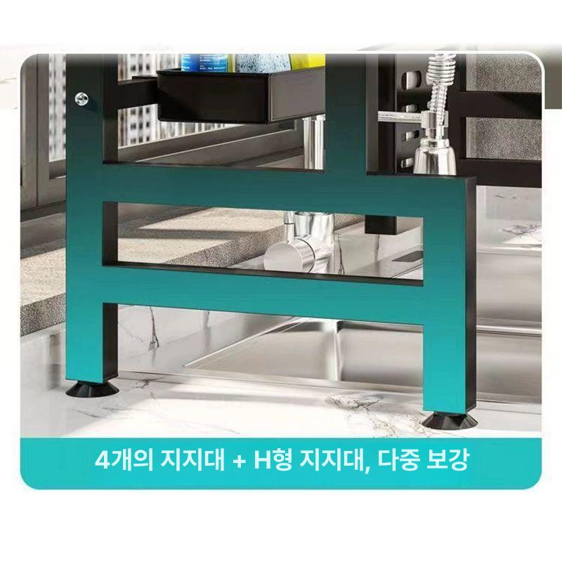 무타공 식기 건조대 올스텐 접시 개수대 길이조절 기둥식 - 상세 이미지 5