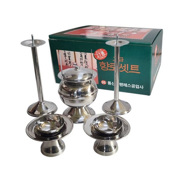 추모 스텐 향로 촛대 불통 향로 차례 제사 - 상품 이미지