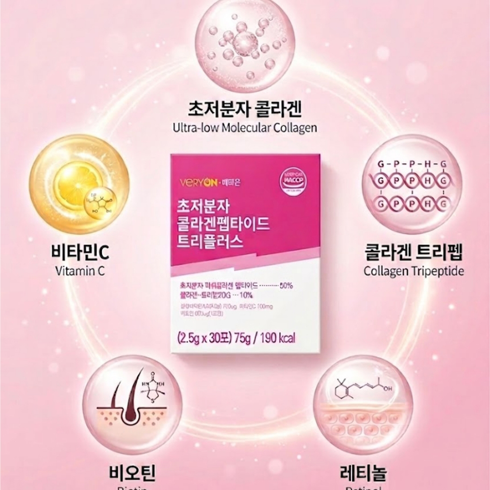 초저분자 어린 피쉬콜라겐 트리펩타이드 레티놀A 트립 초분자 트리펩타인 트리팹타이드 식약처 - 상세 이미지 3