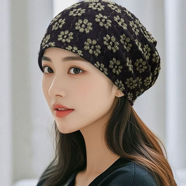 데일리 여성 두건 모자 루즈핏 꽃무늬 비니 항암 여름 - 상품 이미지