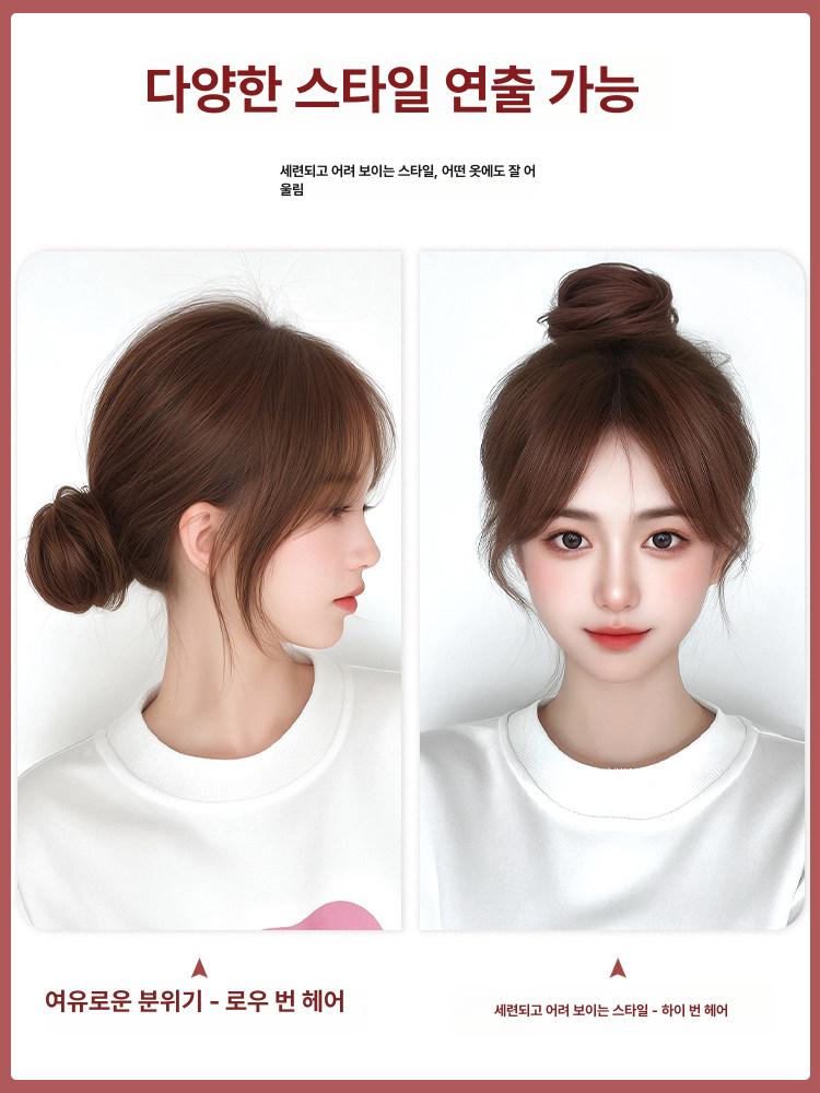 여성용 올림머리 자연스러운 가발 똥머리 헤어피스 묶음머리 부분가발 - 상세 이미지 5