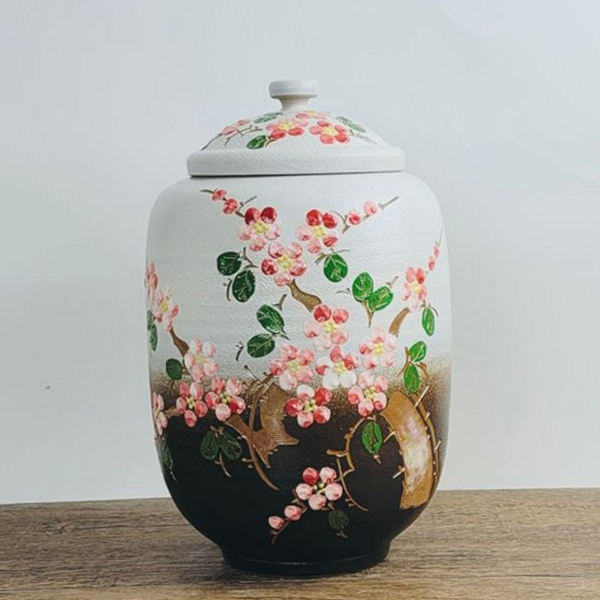 10kg 도자기 쌀독 분청 매화 쌀독 보관함 주방 - 상품 이미지