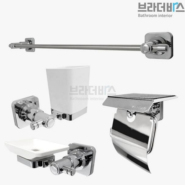 벽걸이 스테인리스 욕실용품 거치대 선반 욕실 정리 - 상품 이미지