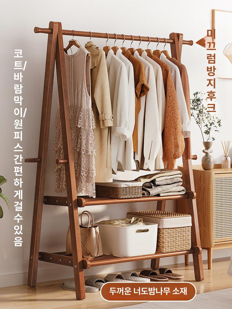 일챠 2단선반 스탠드 60cm 옷걸이 행거서랍장 오크 수납 이단선반 다용도실 모듈 미니 - 상세 이미지 2