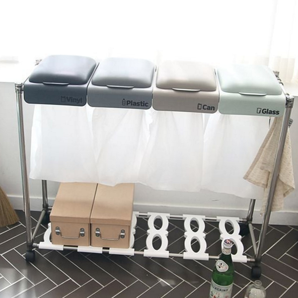가정용 분리수거함 쓰레기통 쓰레기 분리수거함 4단 주방 - 상품 이미지