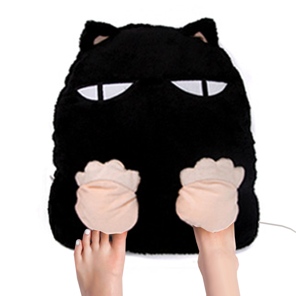 블랙캣 고양이 USB 발열쿠션 발난로 발열방석 손난로 - 상품 이미지