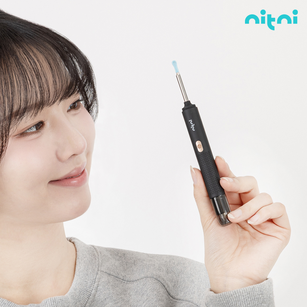 니트니 귀내시경 귀이개 귀파개 귀후비개 귀청소 코털제거기 콧털 정리기 2in1 더블픽 - 상세 이미지 3