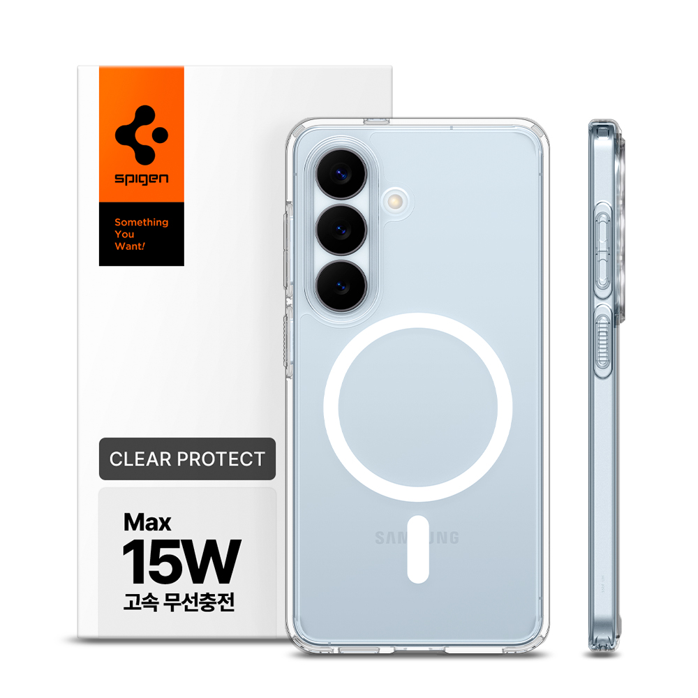 15W 충전 슈피겐 갤럭시 맥세이프 케이스 울트라하이브리드맥핏 클리어화이트, 갤럭시S26 제품 이미지