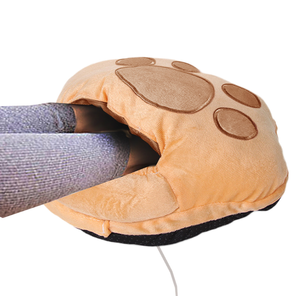브라운 곰발바닥 USB 발열쿠션 발난로 발열방석 - 상품 이미지
