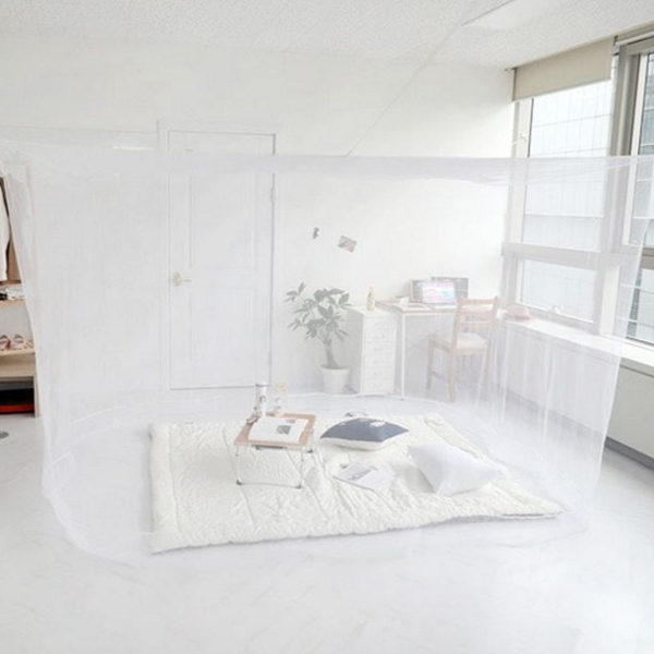 간편 사각 모기장 바닥형 대형 모기장 침대 캠핑 실내 여름 - 상품 이미지