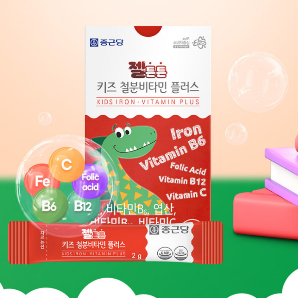 종근당 젤튼튼 키즈 철분비타민 플러스 두돌 아기 어린이 유아 철분제 30포, 5개 - 상세 이미지 2