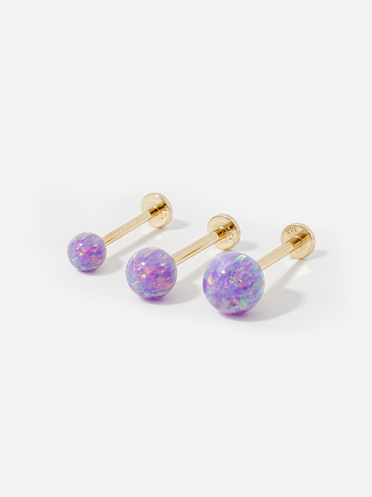 [0.8mm] 14K 인터널 오팔 라블렛 피어싱 귀걸이 이미지 7