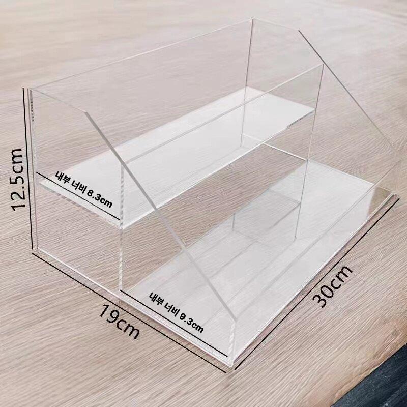 투명 일자형 아크릴 거치대 진열대 계단식 2단 20cm - 상세 이미지 5