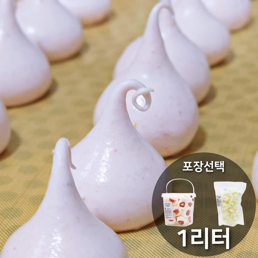 수제 머랭쿠키 딸기 듬뿍 핑크, 60g, 1개 - 상품 이미지