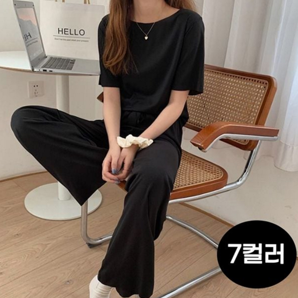 플리츠 여성 잠옷 냉감 잠옷 투피스 상하복 여름 - 상품 이미지