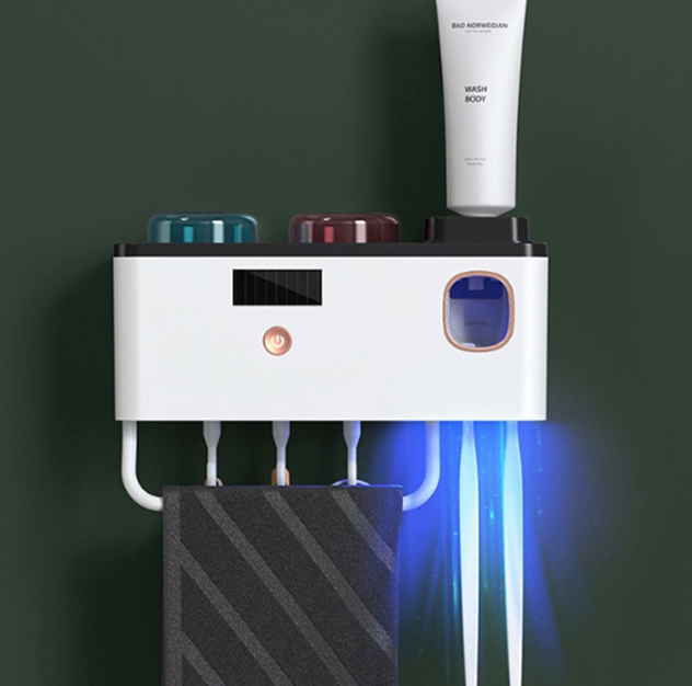 무선 UVC LED 칫솔살균기 태양광 충전식 자외선 소독기 양치컵 세트