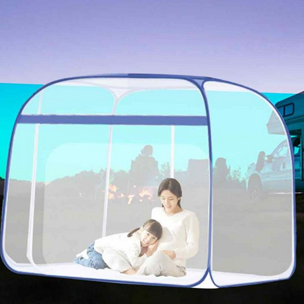 간편 원터치 모기장 바닥 접이식 모기장 침대 대형 여름 - 상품 이미지