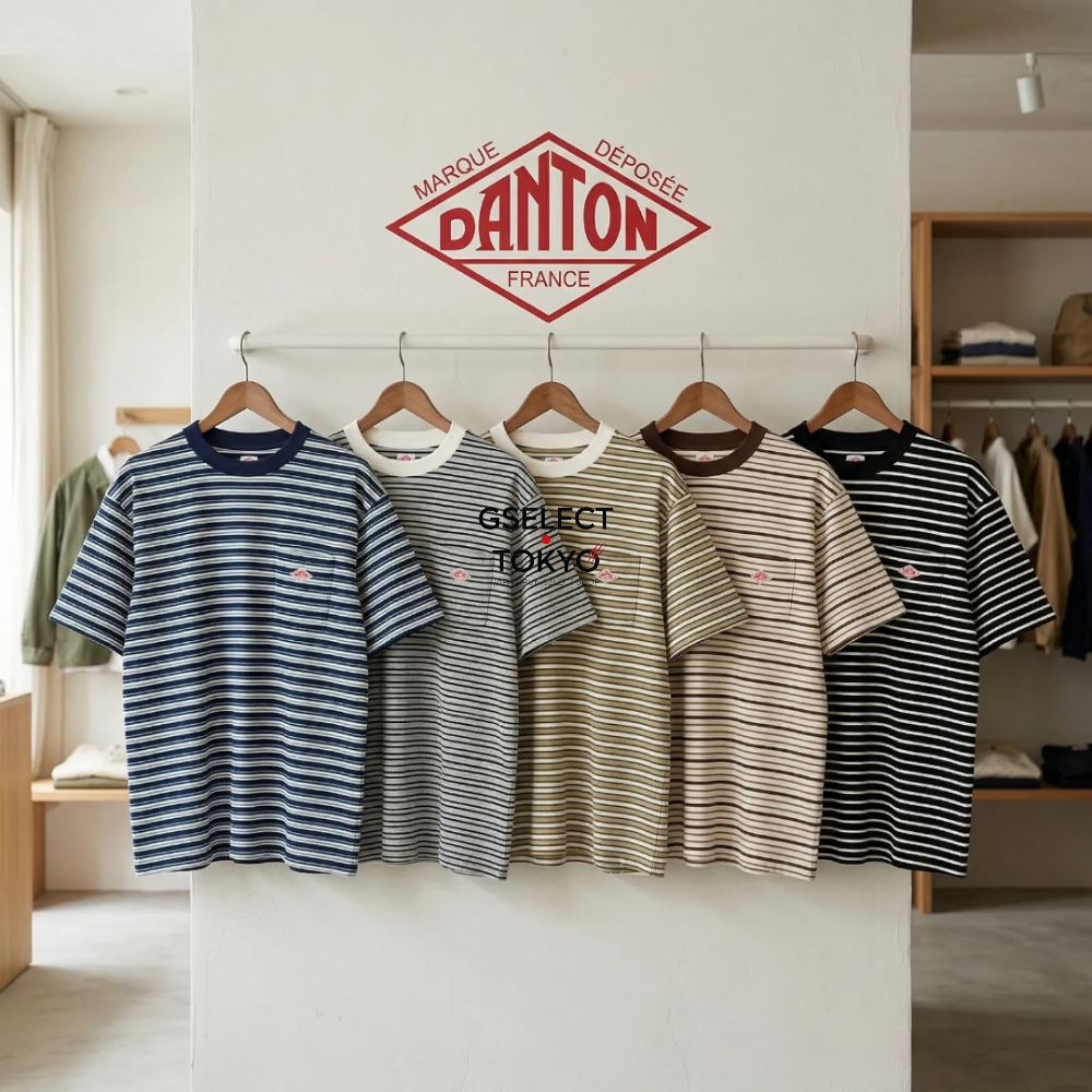 단톤 멀티 스트라이프 포켓 크루넥 반팔 반소매 티셔츠 남성 26SS DT-C0198TCB - 상품 이미지