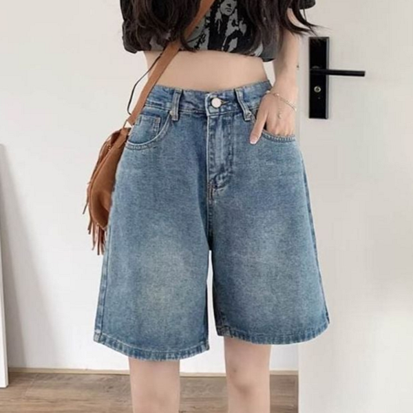 여름 여성 데님 반바지 숏 여성 데님 팬츠 청바지 - 상품 이미지