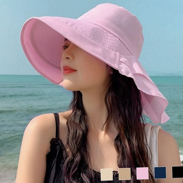 넓은 여성 챙 모자 휴양지 여름 모자 비치 웨어 - 상품 이미지