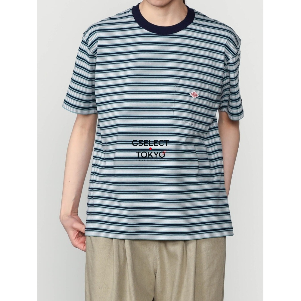 단톤 멀티 스트라이프 포켓 크루넥 반팔 반소매 티셔츠 여성 26SS DT-C0197TCB - 상세 이미지 4