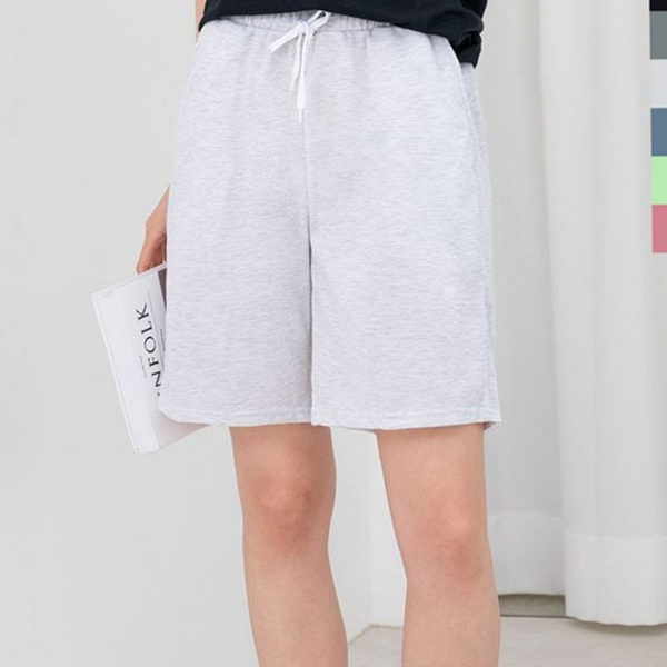 루즈핏 반바지 와이드 여성 밴딩 반바지 데일리반 5부 여름 팬츠 - 상품 이미지