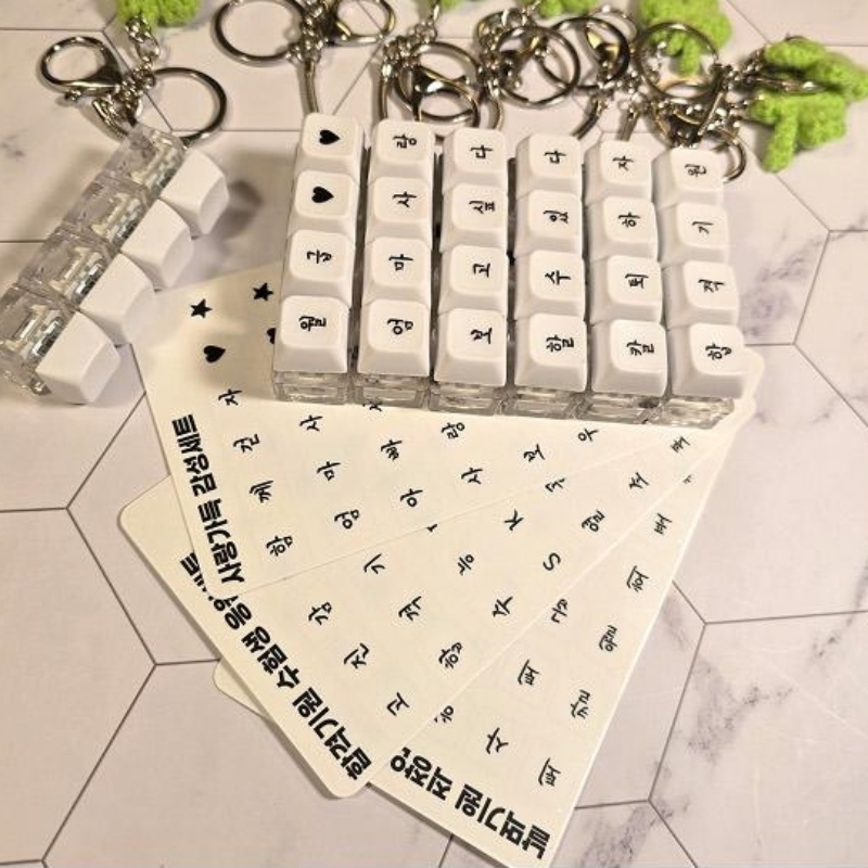 네잎클로버 키캡 키링 만들기 클릭커 클리커 제작 diy - 상세 이미지 3