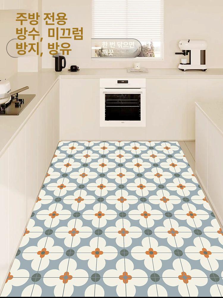 특대형 주방 바닥 매트 미끄럼 방지 PVC 부엌 카펫 키친 넓은 큰 대형