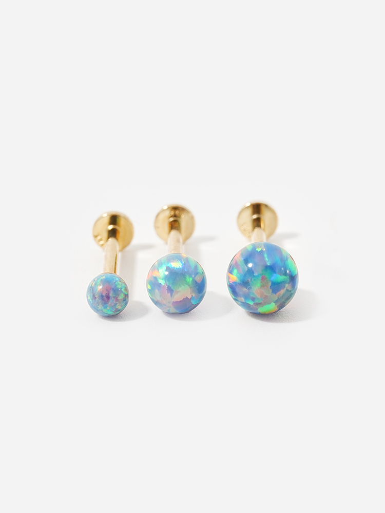 [0.8mm] 14K 인터널 오팔 라블렛 피어싱 귀걸이 - 상세 이미지 5