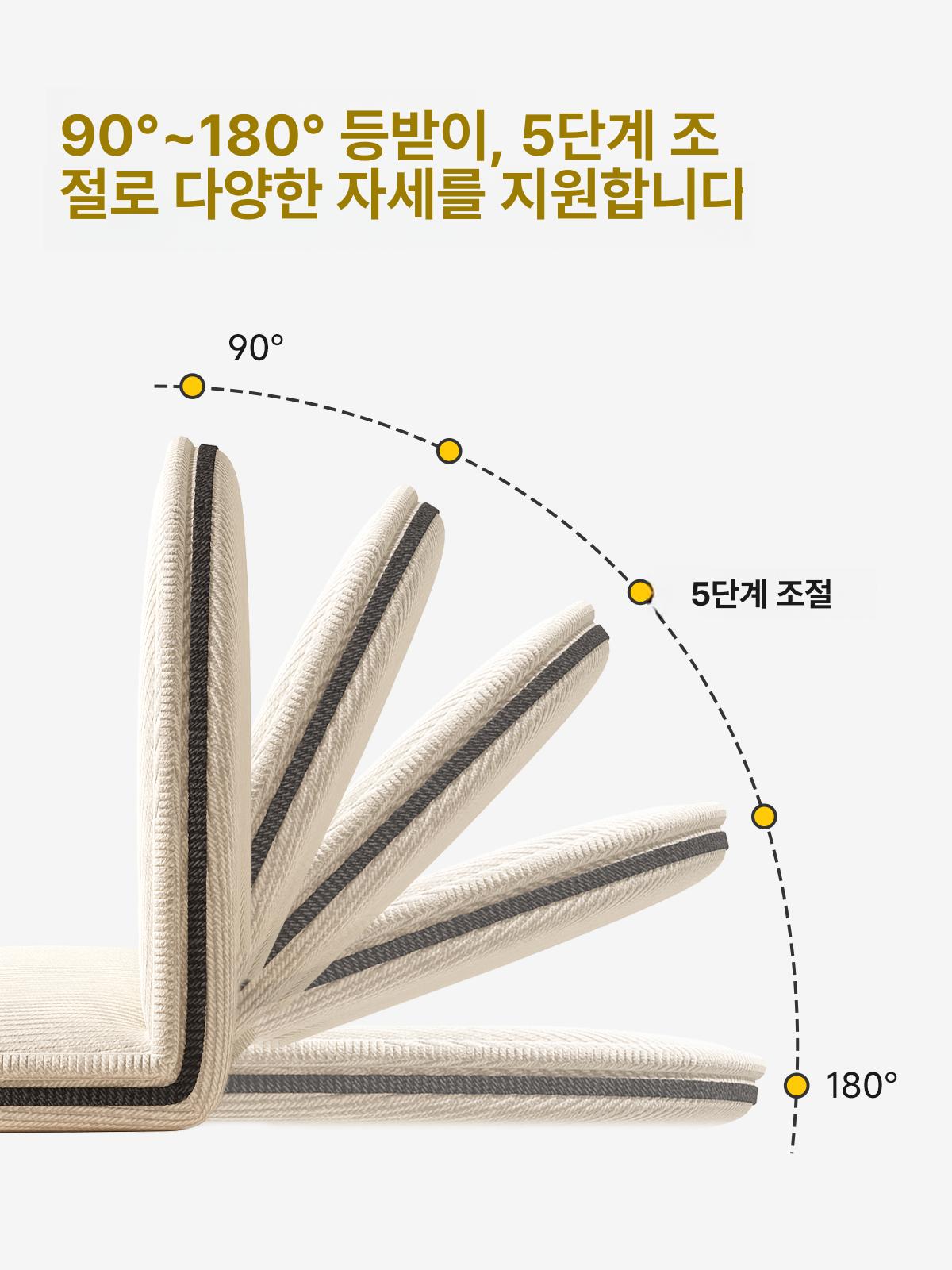 좌식의자 접이식 1인용 소파베드 바닥 다다미 패브릭 허리 세트 팔걸이 거실 낮은 방석 - 상세 이미지 3