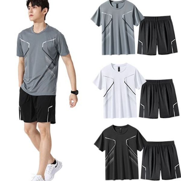 기능성 남성 트레이닝 스포츠 트레이닝복 상하 세트 여름 - 상품 이미지