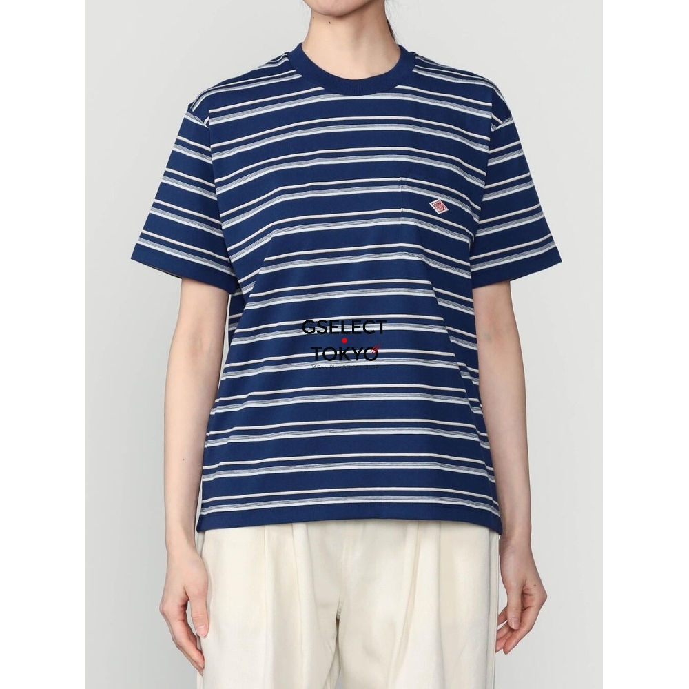 단톤 멀티 스트라이프 포켓 크루넥 반팔 반소매 티셔츠 여성 26SS DT-C0197TCB 이미지 8