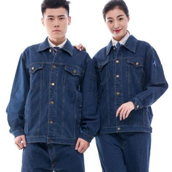 안전 청 작업복 용접 데님 작업복 상하의 바지 - 상품 이미지